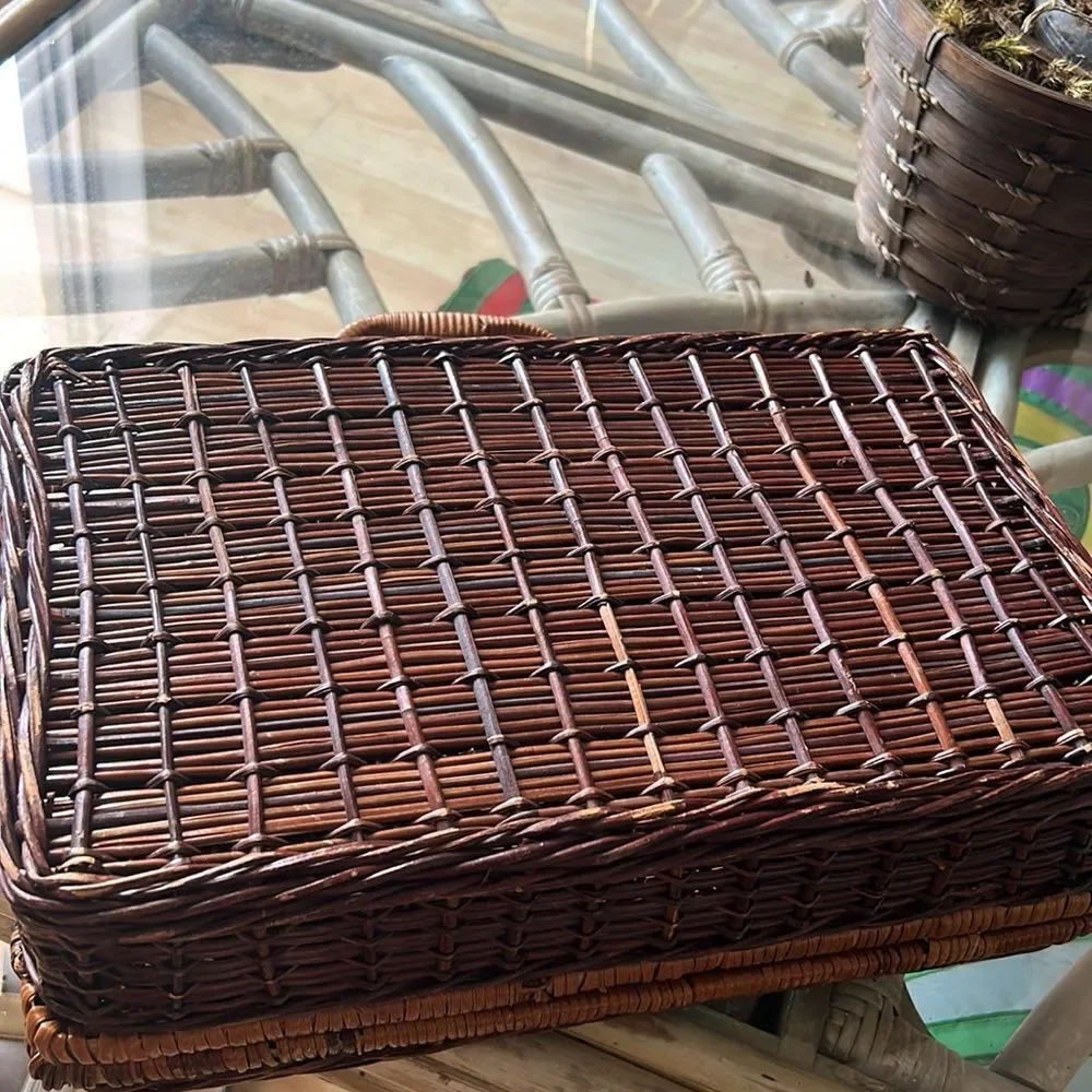 Picnic portable treasure display case storage brown medium